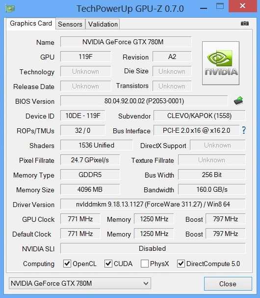 Видеокарта nvidia geforce gtx 780m - характеристика, бенчмарки, сравнение