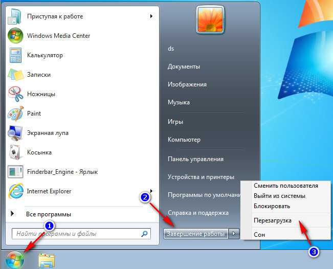 Перезагрузила не работает. Windows 7 перезагрузка пуск. Меню пуск завершение работы. Как завершить работу на компьютере. Меню пуск перезагрузка.