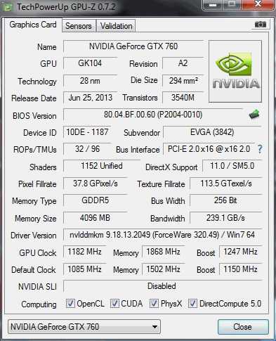 Nvidia geforce gtx 760 — характеристики и тесты