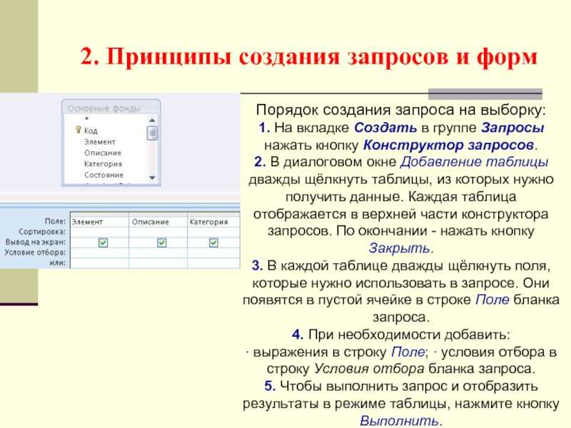 Запись поле записи содержат. Способы построения запросов.. Что такое запрос на выборку в БД. Алгоритм формирования запросов на выборку. Алгоритм создания запроса.