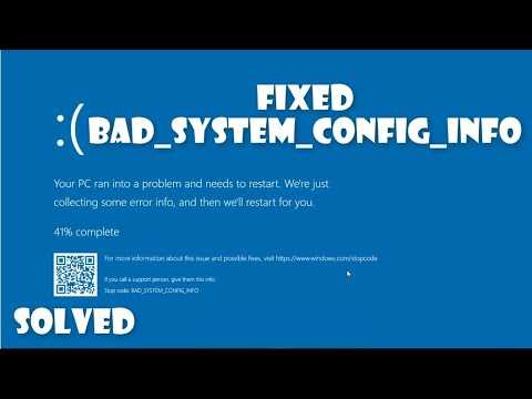 Ошибка bad system config info в windows 10 и 8.1