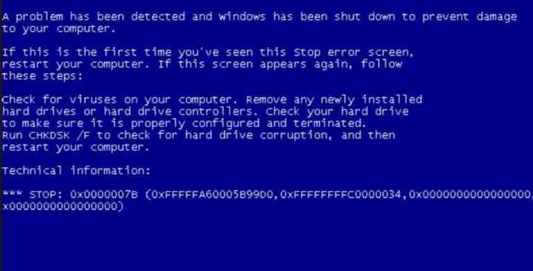 0x0000007e stop bsod в windows, как исправить ошибку синего экрана при установке или загрузке