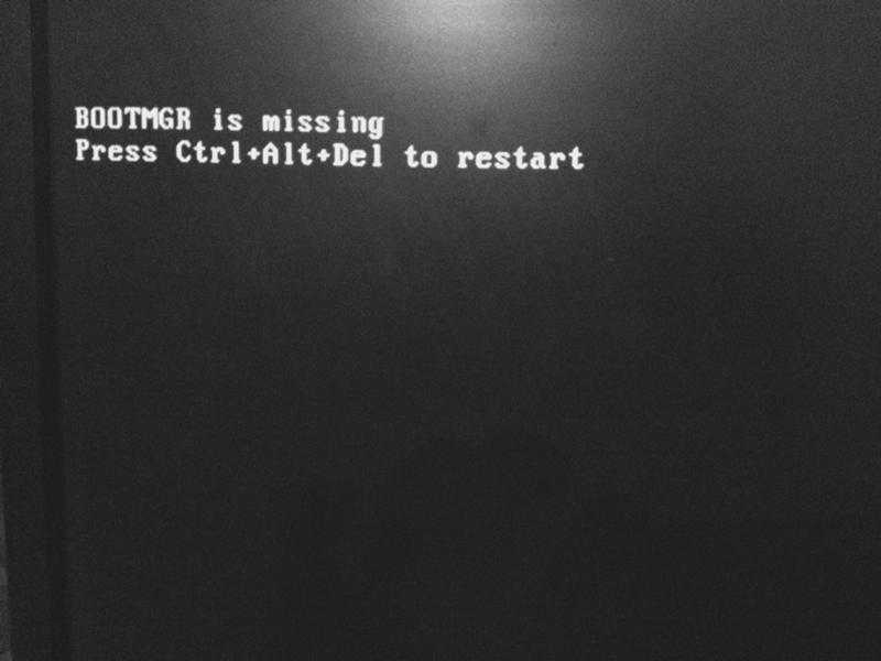 Что делать с ошибкой «bootmgr is missing» в windows 7