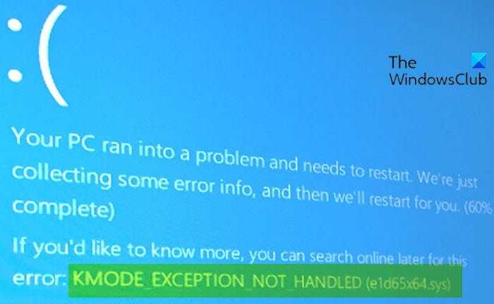 Ошибка kmode_exception_not_handled и «синий экран смерти» в windows 10