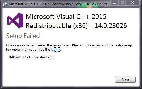 Windows 7 error 0x80240017 failed to execute msu package