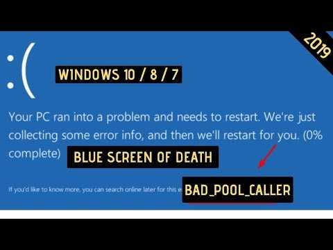 Исправить ошибку bad_pool_caller в windows 10