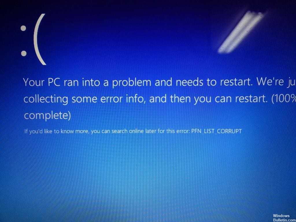 Fix pfn_list_corrupt error on windows 11/10