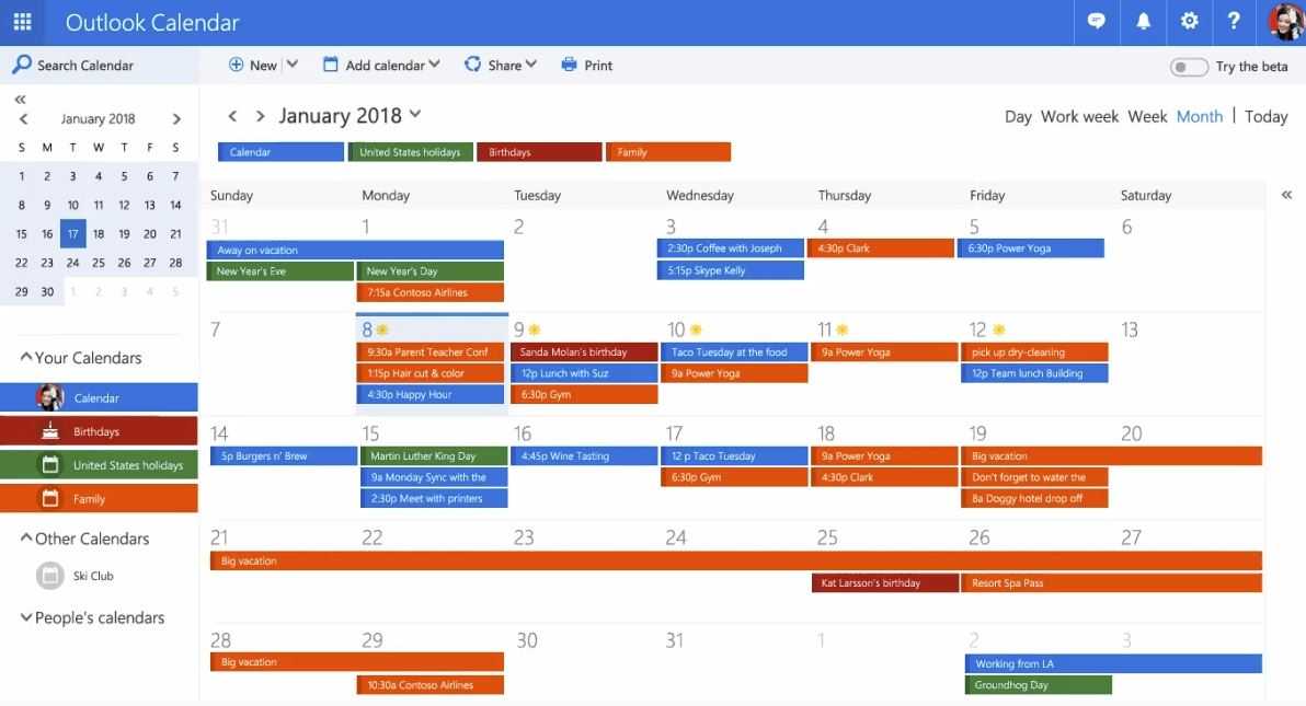 Как создать общий календарь и открыть к нему доступ