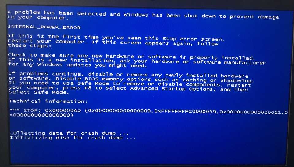 Синий экран смерти; ошибка 0x00000116 windows 7, как исправить