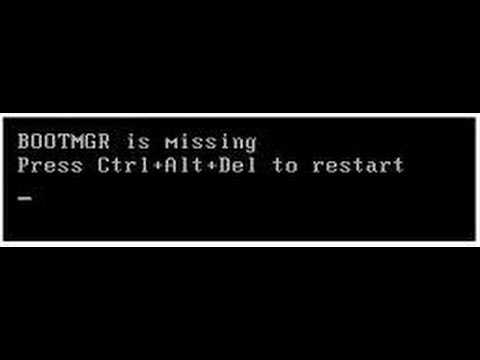 Bootmgr is missing: fix for windows vista, 7, 8, 8.1, 10