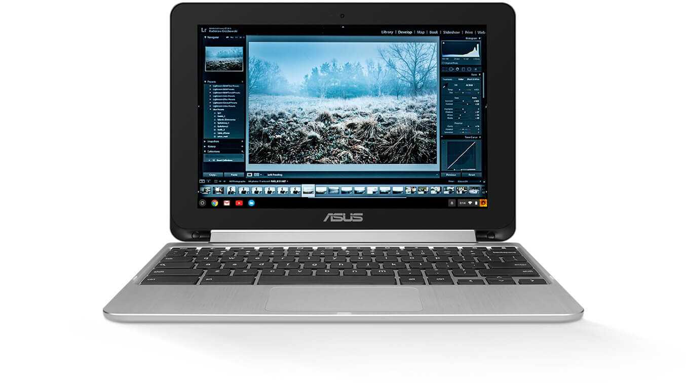 Asus c100pa-db01 chromebook flip 10.1" touchscreen laptop (quad core, 2gb, 16gb ssd) - aluminum chassis,silver